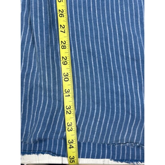 Garnet Hill Womens Blue & White Striped 100% Linen Tunic Dress V-Neck 3/4 Sleeve - Picture 7 of 15